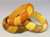 BB208 overdyed alternating fine line carved bakelite bangles